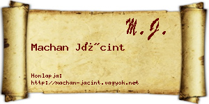 Machan Jácint névjegykártya